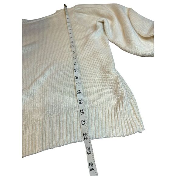 525 America Women's Ivory Puff Sleeve Pullover Sweater Size M - Picture 7 of 10